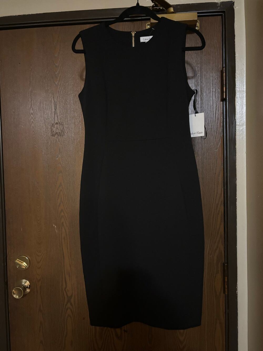 NWT Calvin Klein Black Fall Preppy Professional Workwear Midi Dress